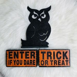 Haunted Halloween Owl Decoration 3 pc